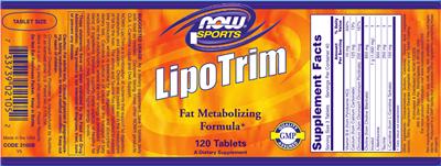 Photo of the NOW Sports LipoTrim label