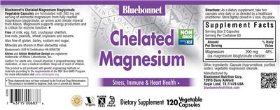 Photo of the Bluebonnet Chelated Magnesium label