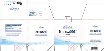 Photo of the OncoQOL MucosaQOL Peach Flavor label