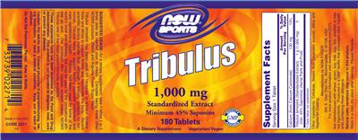 Photo of the NOW Sports Tribulus 1,000 mg label