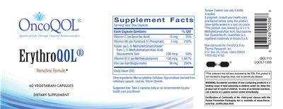 Photo of the OncoQOL ErythroQOL label