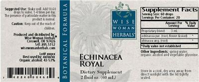 Photo of the Wise Woman Herbals Echinacea Royal label