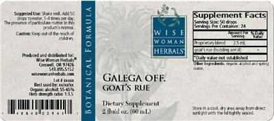 Photo of the Wise Woman Herbals Galega Off. Goat's Rue label