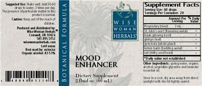 Photo of the Wise Woman Herbals Mood Enhancer label