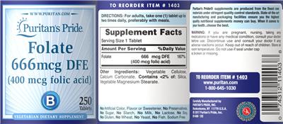 Folate 666 mcg DFE