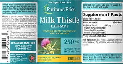 Milk Thistle Extract 250 mg