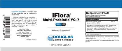 Product label for iFlora Multi-Probiotic YC-7