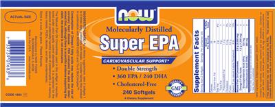 Photo of the NOW Super EPA label