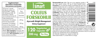 Photo of the SuperSmart Coleus Forskohlii 200 mg label
