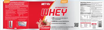 Photo of the MET-Rx Ultramyosyn Whey Strawberry label