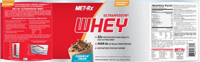 Photo of the MET-Rx Ultramyosyn Whey Cookies N' Cream label