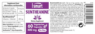 Photo of the SuperSmart Suntheanine 400 mg label