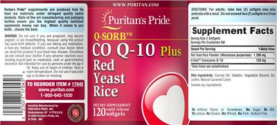 Q-Sorb Co Q-10 plus Red Yeast Rice