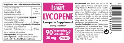 Photo of the SuperSmart Lycopene 30 mg label