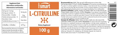 Photo of the SuperSmart L-Citrulline label