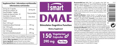 Photo of the SuperSmart DMAE 390 mg label