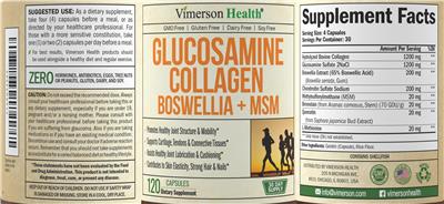 Photo of the Vimerson Health Glucosamine Collagen Boswellia + MSM label