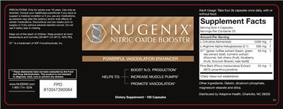 Photo of the Nugenix Nugenix Nitric Oxide Booster label