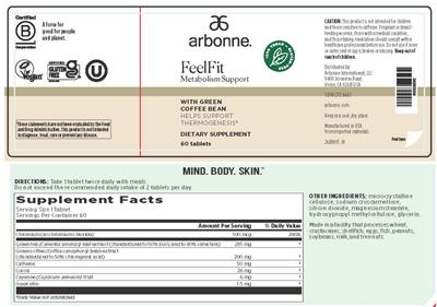 Photo of the Arbonne FeelFit Metabolism Support with Green Coffee Bean label