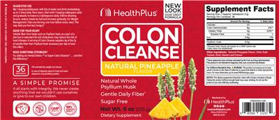 Photo of the Health Plus Colon Cleanse Natural Pineapple Flavor label