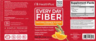 Photo of the Health Plus Every Day Fiber Natural Orange Flavor label