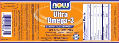 Photo of the NOW Ultra Omega-3 label