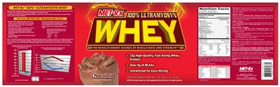 Photo of the MET-Rx 100% Ultramyosyn Whey Chocolate label