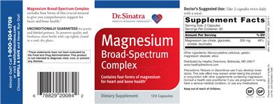 Photo of the Dr. Sinatra Magnesium Broad-Spectrum Complex label