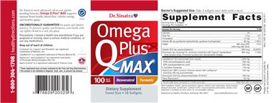 Photo of the Dr. Sinatra Omega Q Plus MAX label