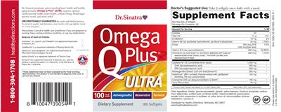 Photo of the Dr. Sinatra Omega Q Plus Ultra label