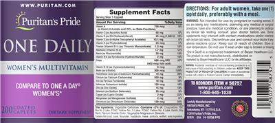 One Daily Women's Multivitamin
