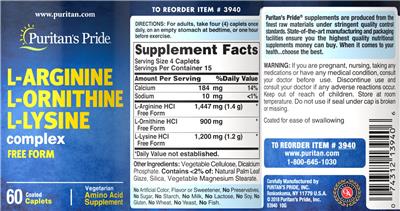 L-Arginine L-Ornithine L-Lysine Complex