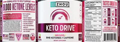 Photo of the ZHOU Keto Drive Revved Black Cherry label
