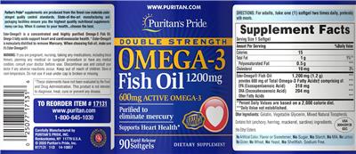 Double Strength Omega-3 Fish Oil 1200 mg