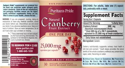 Natural Cranberry Fruit Extract 25,000 mg