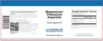 Photo of the Douglas Laboratories Magnesium/Potassium Aspartate label