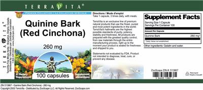 Quinine Bark (Red Cinchona) 260 mg