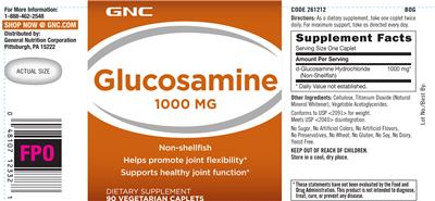 Photo of the GNC Glucosamine 1000 mg label