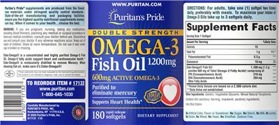 Double Strength Omega-3 Fish Oil 1200 mg