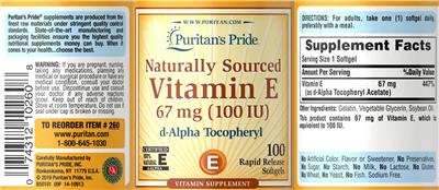 Naturally Sourced Vitamin E 67 mg (100 IU)