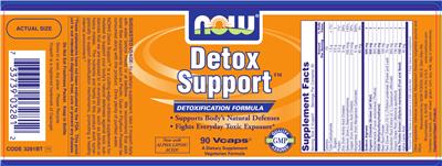 Photo of the NOW Detox Support label