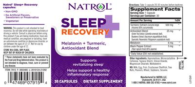 Photo of the Natrol Sleep+ Recovery label