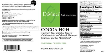 Photo of the DaVinci Laboratories Cocoa HGH label