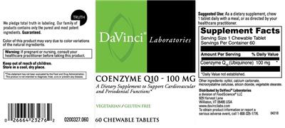 Photo of the DaVinci Laboratories Coenzyme Q10 - 100 mg label