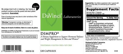Photo of the DaVinci Laboratories DIMPro label