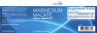 Photo of the Pharmax Magnesium Malate label