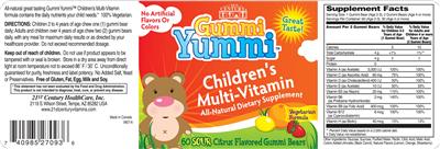 Photo of the 21st Century Gummi Yummi Sour Citrus label