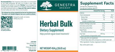 Photo of the Genestra Brands Herbal Bulk label