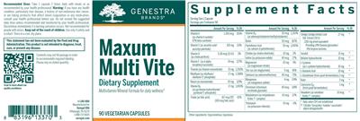 Photo of the Genestra Brands Maxum Multi Vite label