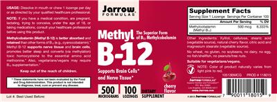 Methyl B-12 Cherry Flavor 500 mcg